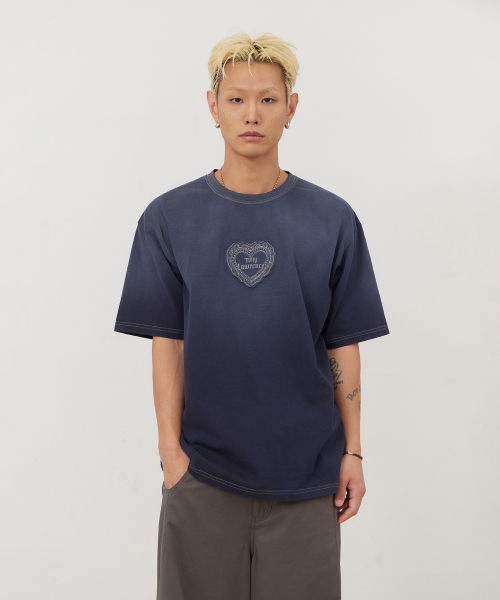 TONY LAWRENCE(トニーローレンス)の「ハートアップリケ半袖Tシャツネイビー(Tシャツ/カットソー・メンズ・その他・1/2)」の6枚目の写真