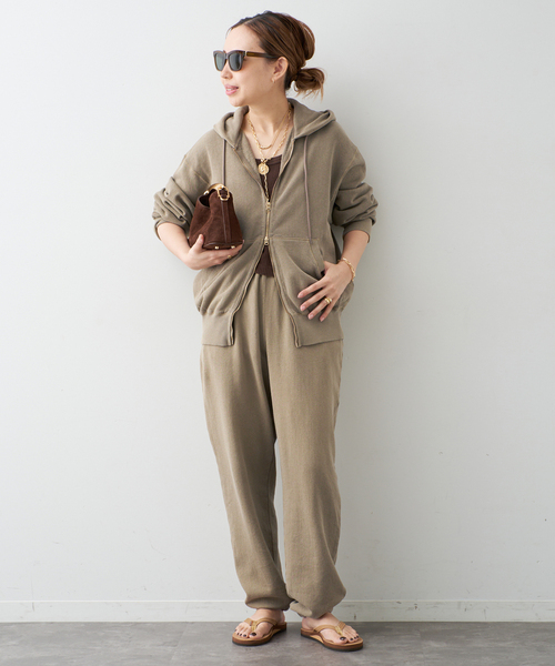Johnbull（ジョンブル）の「【JOHNBULL/ジョンブル】SWEAT PANTS（スウェットパンツ・レディース・ベージュ/ブルー・36/38）」の3枚目の写真