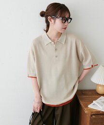 【Enlude】レイヤードライク半袖ニットポロ《ユニセックス》