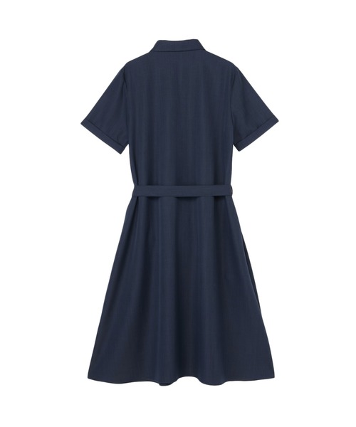 TOKYO SHIRTS（トウキョウシャツ）の「麻調合繊素材シャツワンピース 五分袖（シャツ/ブラウス・レディース・ネイビー/ブルー/オレンジ・M/L/LL）」の5枚目の写真