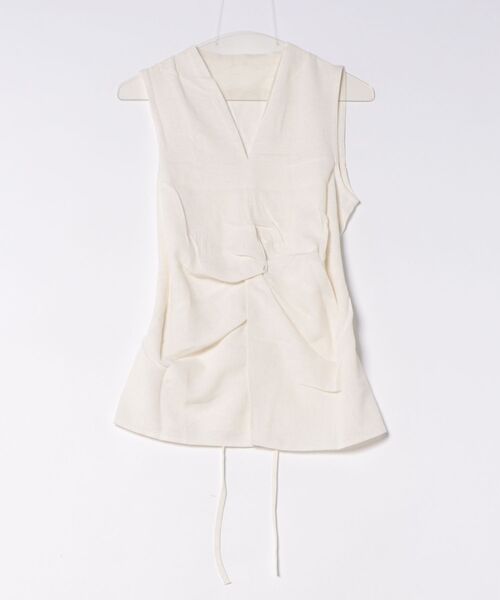 LAULEN(ローレン)の「front twist sleeveless blouse /フロントツイストノースリーブブラウス(シャツ/ブラウス・レディース・イエロー/アイボリー/ブルー/ブラック・FREE)」の2枚目の写真