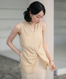 front twist sleeveless blouse /フロントツイストノースリーブブラウス