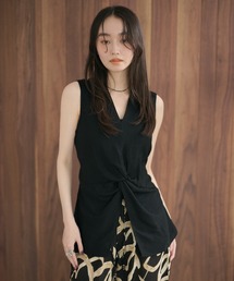 front twist sleeveless blouse /フロントツイストノースリーブブラウス