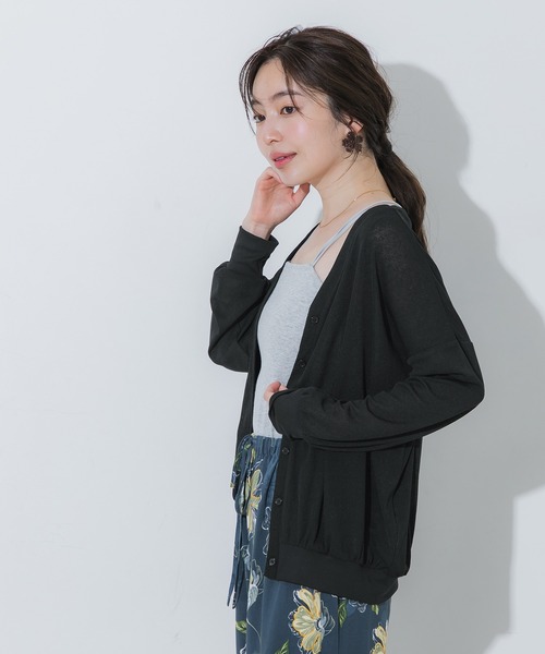 coca(coca)(コカ)の「シアージョーゼットビッグカーディガン(カーディガン/ボレロ・レディース・アイボリー/ブラック・L/M/S)」の15枚目の写真