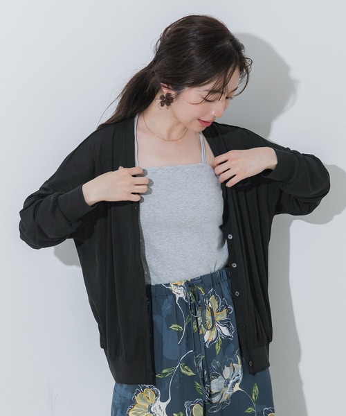 coca(coca)(コカ)の「シアージョーゼットビッグカーディガン(カーディガン/ボレロ・レディース・アイボリー/ブラック・L/M/S)」の13枚目の写真