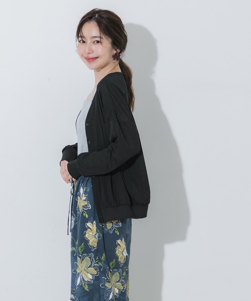 coca(coca)(コカ)の「シアージョーゼットビッグカーディガン(カーディガン/ボレロ・レディース・アイボリー/ブラック・L/M/S)」の12枚目の写真