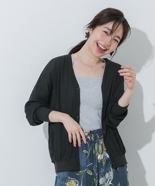 coca(coca)(コカ)の「シアージョーゼットビッグカーディガン(カーディガン/ボレロ・レディース・アイボリー/ブラック・L/M/S)」の10枚目の写真