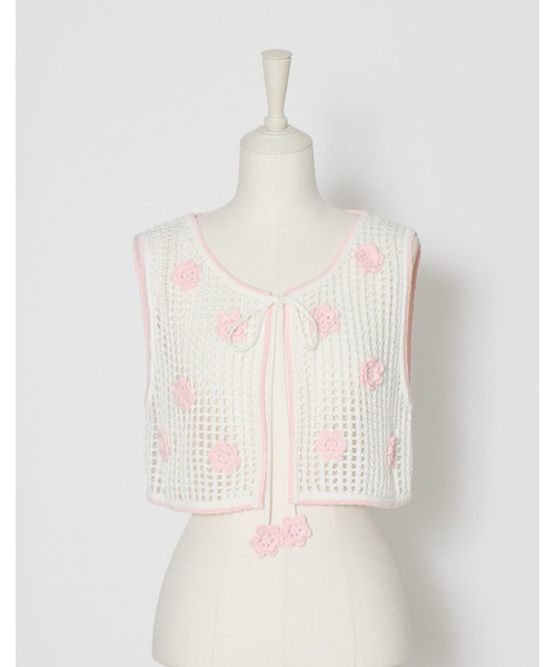 Lolime by mellfy memory（ロリミー バイ メルフィーメモリー）の「flower summer knit bustier（ベスト・レディース・ホワイト・FREE）」の11枚目の写真