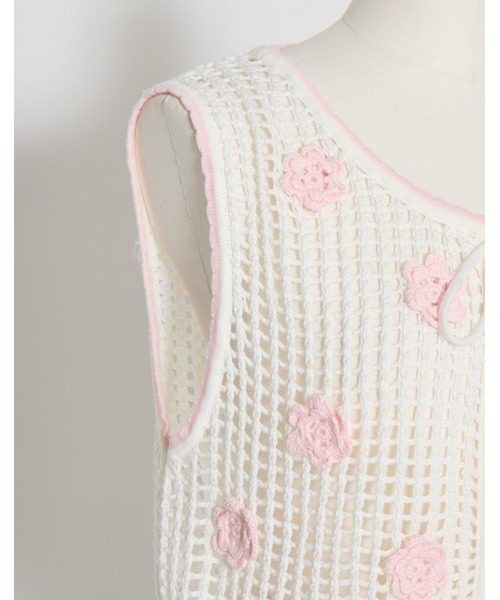 Lolime by mellfy memory（ロリミー バイ メルフィーメモリー）の「flower summer knit bustier（ベスト・レディース・ホワイト・FREE）」の15枚目の写真