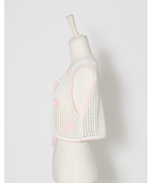 Lolime by mellfy memory（ロリミー バイ メルフィーメモリー）の「flower summer knit bustier（ベスト・レディース・ホワイト・FREE）」の12枚目の写真