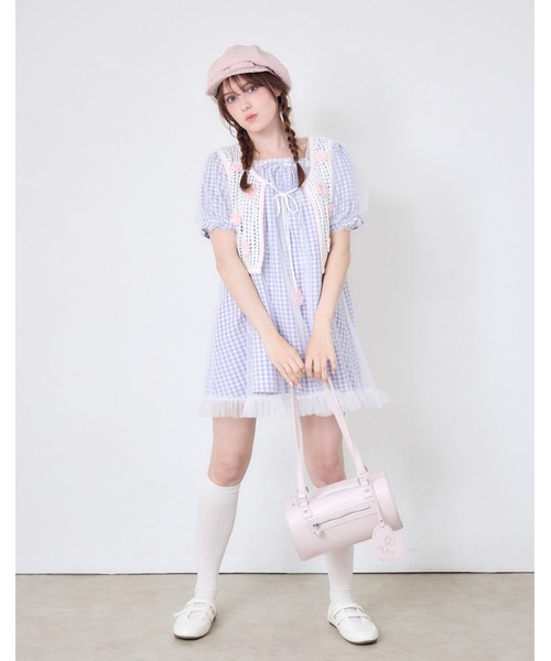 Lolime by mellfy memory（ロリミー バイ メルフィーメモリー）の「flower summer knit bustier（ベスト・レディース・ホワイト・FREE）」の5枚目の写真