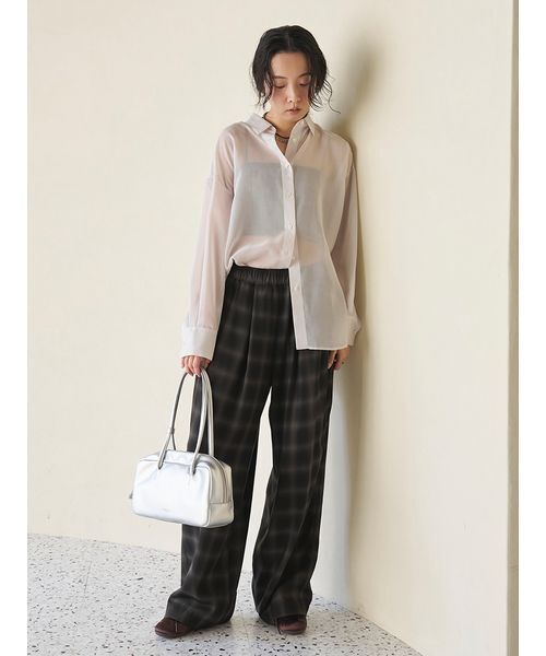 emmi(エミ)の「チェックイージーパンツ(その他パンツ・レディース・ダークブラウン/グレー・1/0)」の9枚目の写真