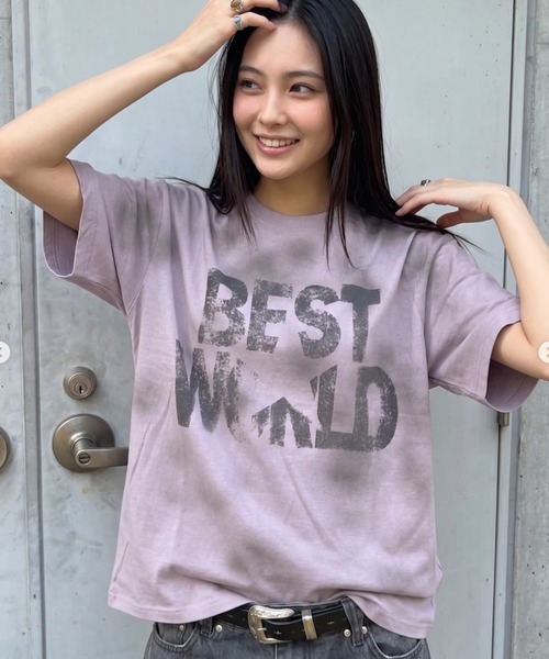 A'gem(エージェム)の「A'GEM/9 × .kom 『A'gem/エージェム』 BEST WORLD Tシャツ(Tシャツ/カットソー・メンズ・ピンク/ブラック/ホワイト・FREE)」の3枚目の写真
