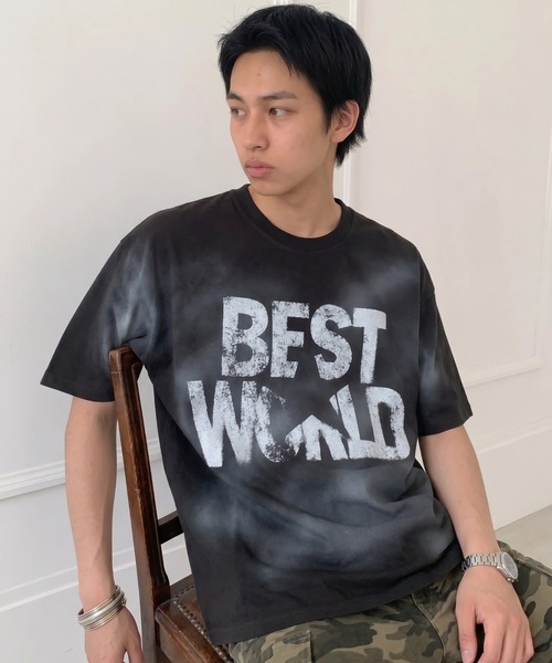 A'gem(エージェム)の「A'GEM/9 × .kom 『A'gem/エージェム』 BEST WORLD Tシャツ(Tシャツ/カットソー・メンズ・ピンク/ブラック/ホワイト・FREE)」の2枚目の写真