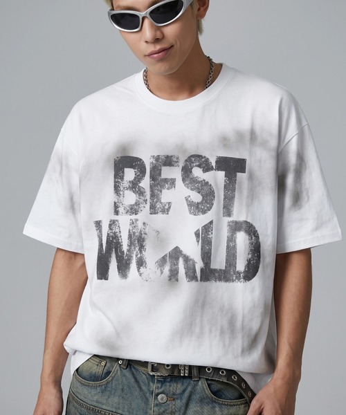A'gem(エージェム)の「A'GEM/9 × .kom 『A'gem/エージェム』 BEST WORLD Tシャツ(Tシャツ/カットソー・メンズ・ピンク/ブラック/ホワイト・FREE)」の4枚目の写真