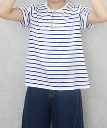 天竺Aライン先染めボーダーTシャツ