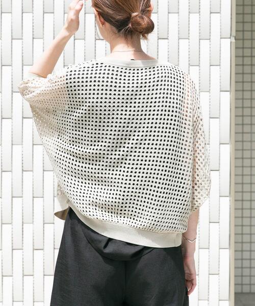ITEMS URBANRESEARCH(アイテムズ アーバンリサーチ)の「メッシュニットカーディガン(ニット/セーター・レディース・ブラウン/ブラック/グレー系その他・FREE)」の9枚目の写真