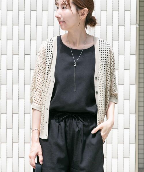 ITEMS URBANRESEARCH(アイテムズ アーバンリサーチ)の「メッシュニットカーディガン(ニット/セーター・レディース・ブラウン/ブラック/グレー系その他・FREE)」の10枚目の写真