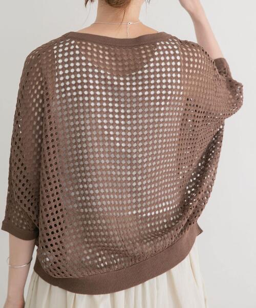 ITEMS URBANRESEARCH(アイテムズ アーバンリサーチ)の「メッシュニットカーディガン(ニット/セーター・レディース・ブラウン/ブラック/グレー系その他・FREE)」の16枚目の写真
