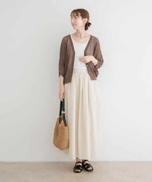 ITEMS URBANRESEARCH(アイテムズ アーバンリサーチ)の「メッシュニットカーディガン(ニット/セーター・レディース・ブラウン/ブラック/グレー系その他・FREE)」の19枚目の写真