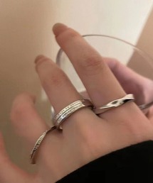 【EIZZ/アイズ】3点セット ニュアンスウェーブ&メッセージデザイン セット リング