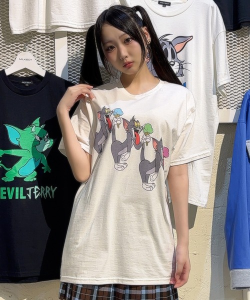 MILKBOY(ミルクボーイ)の「TOM&JERRY ICE CREAM TRIO Tシャツ(Tシャツ/カットソー・レディース・A/B・M/L)」の2枚目の写真