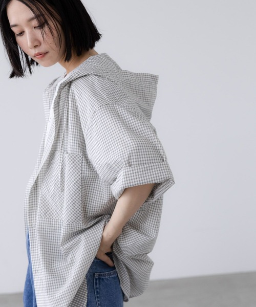 LOWRYS FARM（ローリーズファーム）の「【LFM(U)】チェックフーディショートシャツＳＳ　 1043924（シャツ/ブラウス・メンズ・ブルー/ホワイト/グリーン・MEDIUM/LARGE）」の20枚目の写真