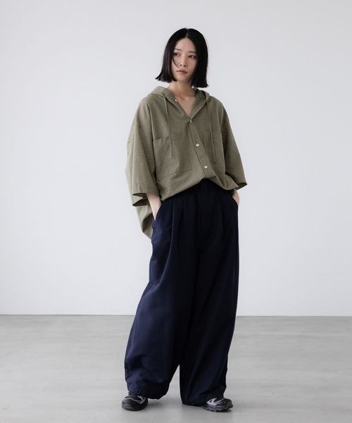 LOWRYS FARM（ローリーズファーム）の「【LFM(U)】チェックフーディショートシャツＳＳ　 1043924（シャツ/ブラウス・メンズ・ブルー/ホワイト/グリーン・MEDIUM/LARGE）」の21枚目の写真