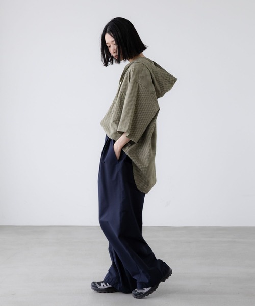 LOWRYS FARM（ローリーズファーム）の「【LFM(U)】チェックフーディショートシャツＳＳ　 1043924（シャツ/ブラウス・メンズ・ブルー/ホワイト/グリーン・MEDIUM/LARGE）」の22枚目の写真