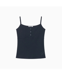 STITCH BUTTON SLEEVELESS, NAVY