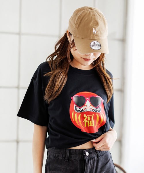 attagirl(アタガール)の「オーバーサイズダルマプリントTシャツ(Tシャツ/カットソー・レディース・ブラック/ホワイト/ブラウン・L/M)」の5枚目の写真