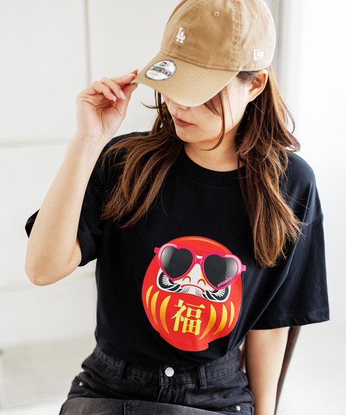 attagirl(アタガール)の「オーバーサイズダルマプリントTシャツ(Tシャツ/カットソー・レディース・ブラック/ホワイト/ブラウン・L/M)」の7枚目の写真