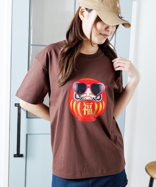 attagirl(アタガール)の「オーバーサイズダルマプリントTシャツ(Tシャツ/カットソー・レディース・ブラック/ホワイト/ブラウン・L/M)」の10枚目の写真