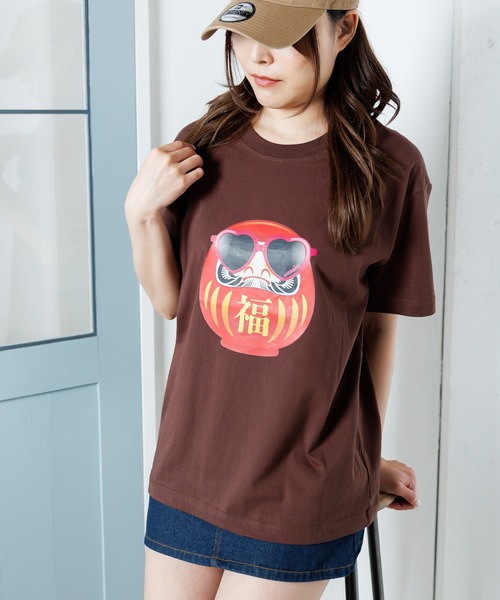 attagirl(アタガール)の「オーバーサイズダルマプリントTシャツ(Tシャツ/カットソー・レディース・ブラック/ホワイト/ブラウン・L/M)」の11枚目の写真