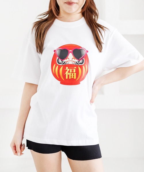 attagirl(アタガール)の「オーバーサイズダルマプリントTシャツ(Tシャツ/カットソー・レディース・ブラック/ホワイト/ブラウン・L/M)」の13枚目の写真