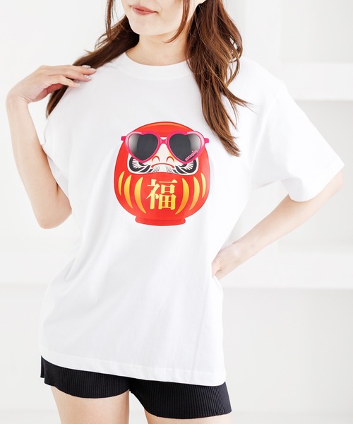 attagirl(アタガール)の「オーバーサイズダルマプリントTシャツ(Tシャツ/カットソー・レディース・ブラック/ホワイト/ブラウン・L/M)」の14枚目の写真