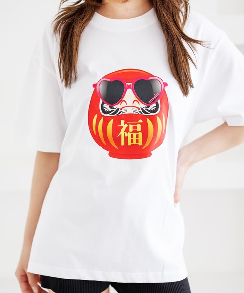 attagirl(アタガール)の「オーバーサイズダルマプリントTシャツ(Tシャツ/カットソー・レディース・ブラック/ホワイト/ブラウン・L/M)」の15枚目の写真