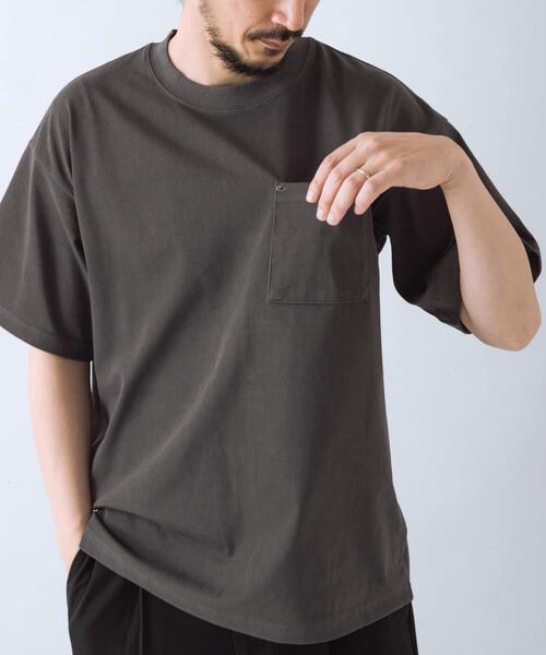 ITEMS URBANRESEARCH(アイテムズ アーバンリサーチ)の「接触冷感 ツイル ポケット Tシャツ(Tシャツ/カットソー・メンズ・オリーブ/チャコールグレー/ブルー系その他/モカ・LARGE/MEDIUM)」の5枚目の写真
