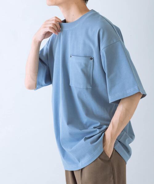 ITEMS URBANRESEARCH(アイテムズ アーバンリサーチ)の「接触冷感 ツイル ポケット Tシャツ(Tシャツ/カットソー・メンズ・オリーブ/チャコールグレー/ブルー系その他/モカ・LARGE/MEDIUM)」の19枚目の写真