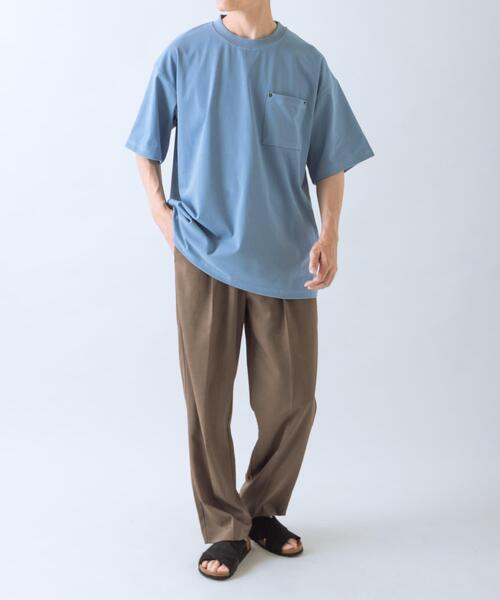 ITEMS URBANRESEARCH(アイテムズ アーバンリサーチ)の「接触冷感 ツイル ポケット Tシャツ(Tシャツ/カットソー・メンズ・オリーブ/チャコールグレー/ブルー系その他/モカ・LARGE/MEDIUM)」の10枚目の写真