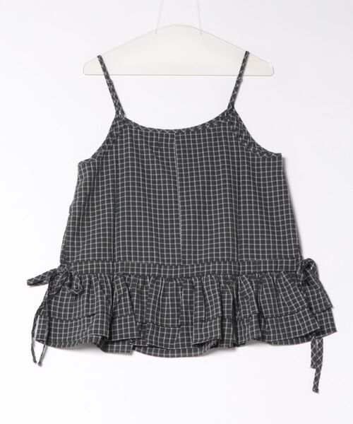 gossara（ゴサラ）の「【着るだけで華やぐ】グラフチェックペプラムキャミ（キャミソール・レディース・ブラック/ホワイト・FREE）」の16枚目の写真