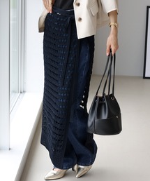 透かし編みレイヤードラップスカート