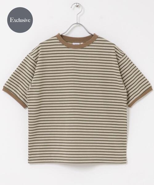 STAR&STRIPE(スターアンドストライプ)の「『別注』STAR&STRIPE×DOORS MULTI RINGER T-SHIRTS2(Tシャツ/カットソー・レディース・グリーン系その他/ブラック系その他・ONE)」の1枚目の写真
