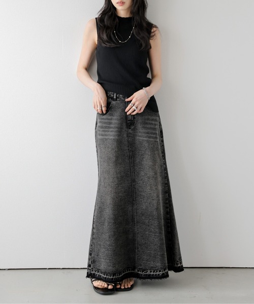 AMELY(エミリー)の「ヴィンテージ風デニムスカート(スカート・レディース・ブルー/ブラック/ライトブルー・L/M)」の21枚目の写真