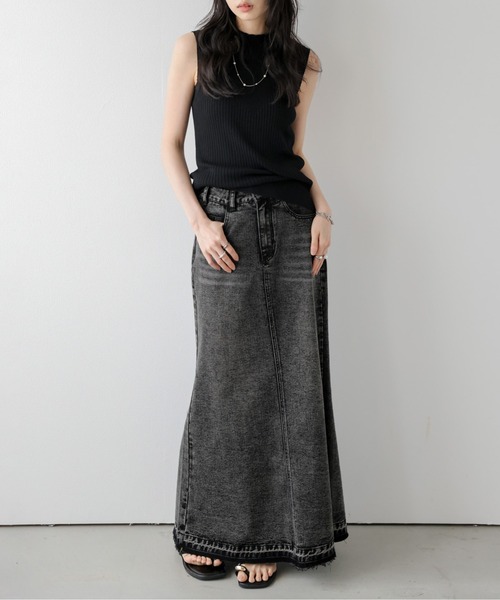 AMELY(エミリー)の「ヴィンテージ風デニムスカート(スカート・レディース・ブルー/ブラック/ライトブルー・L/M)」の22枚目の写真