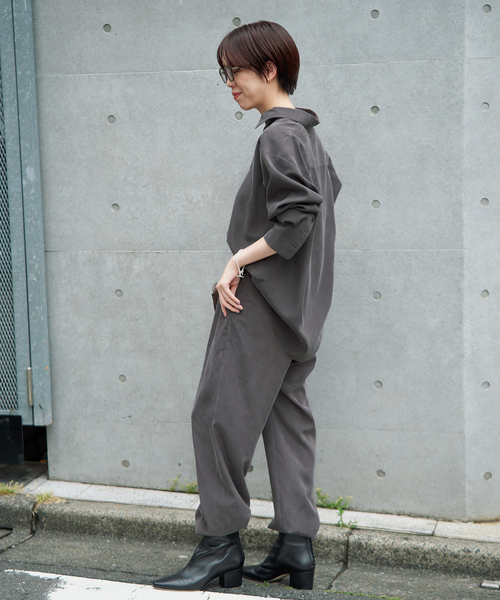 IENA（イエナ）の「フィブリルキュプラミックスジョガーパンツ（その他パンツ・レディース・チャコールグレー/カーキ・38/36）」の6枚目の写真