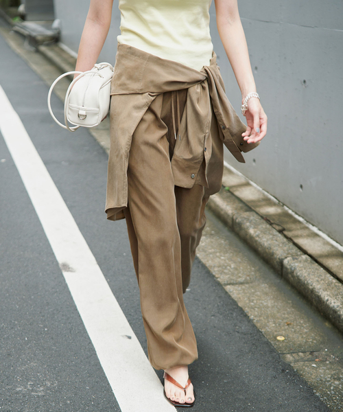 IENA(イエナ)の「《/手洗い可》フィブリルキュプラミックスジョガーパンツ(その他パンツ・レディース・チャコールグレー/カーキ・38/36)」の12枚目の写真