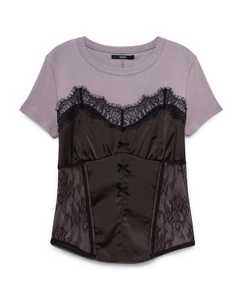 SORIN（ソリン　）の「Corset Docking T-shirt / コルセットドッキングＴシャツ（Tシャツ/カットソー・レディース・グレー/ベビーピンク/ホワイト/ブラック・38）」の22枚目の写真