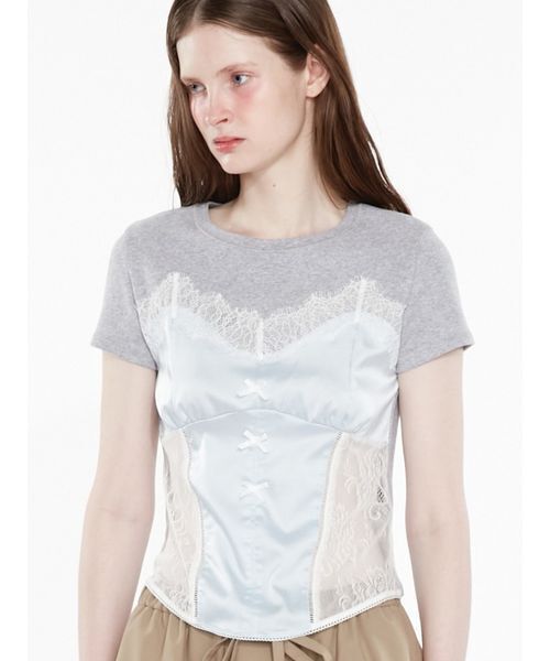 SORIN（ソリン　）の「Corset Docking T-shirt / コルセットドッキングＴシャツ（Tシャツ/カットソー・レディース・グレー/ブラウン系その他/ホワイト/ブラック・38）」の22枚目の写真