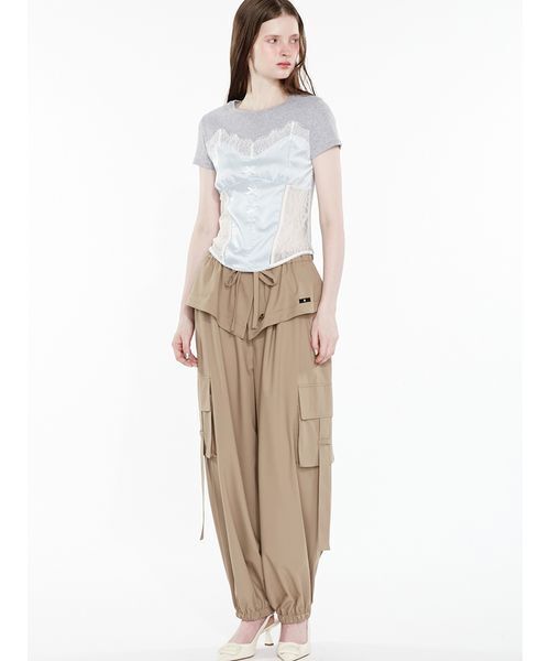 SORIN（ソリン　）の「Corset Docking T-shirt / コルセットドッキングＴシャツ（Tシャツ/カットソー・レディース・グレー/ベビーピンク/ホワイト/ブラック・38）」の16枚目の写真